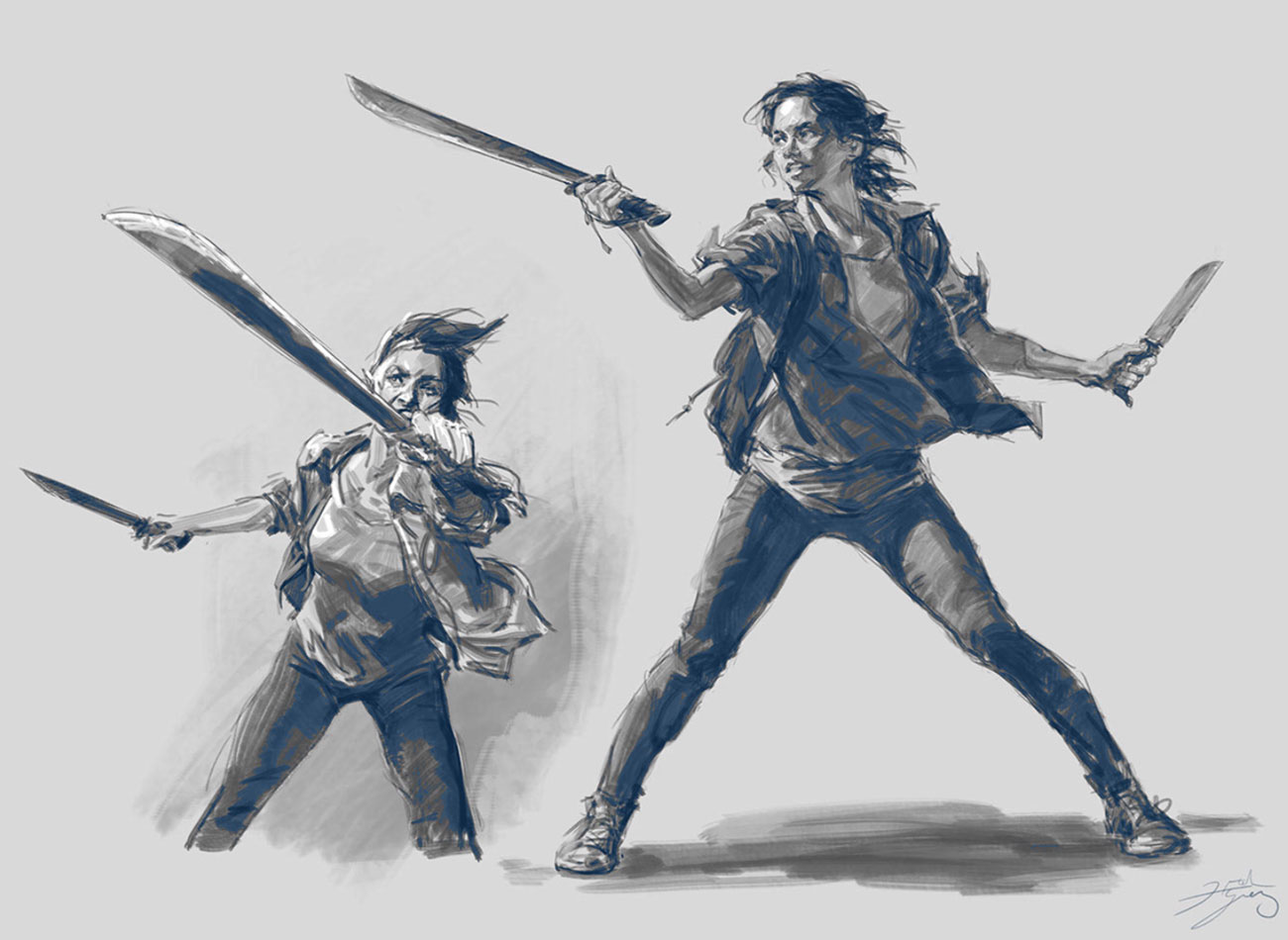 Ellie Combat Art from The Last of Us Part II