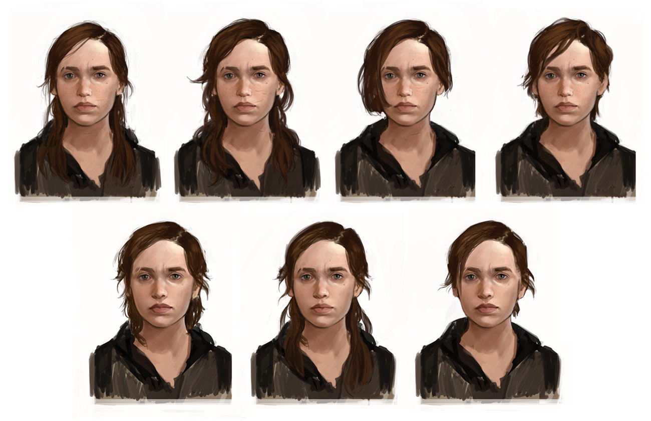 Ellie Hair Styles Art from The Last of Us Part II