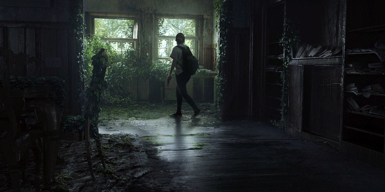 Ellie in Abandoned House Art from The Last of Us Part II
