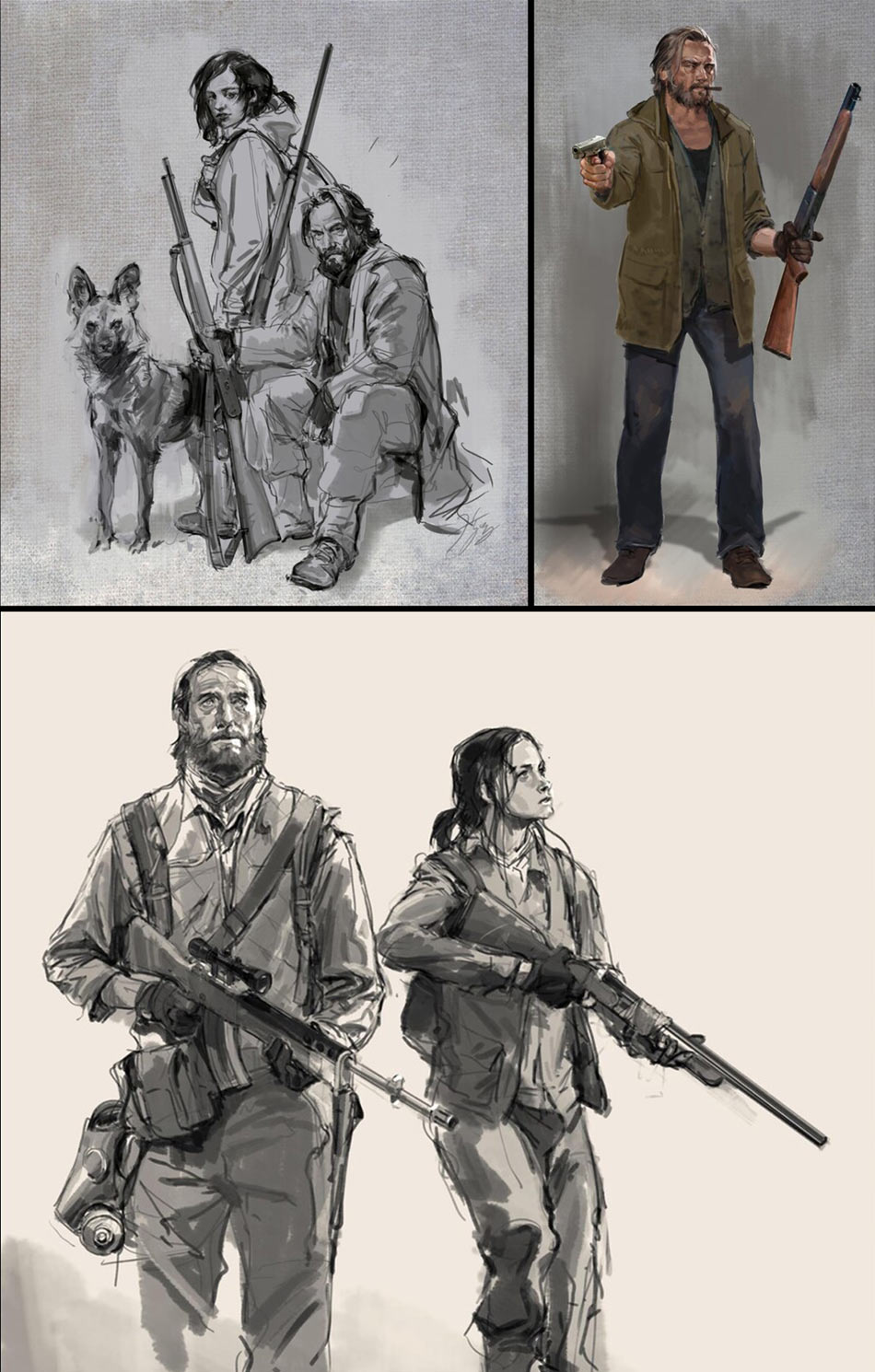 Joel and Ellie Sketches from The Last of Us Part II