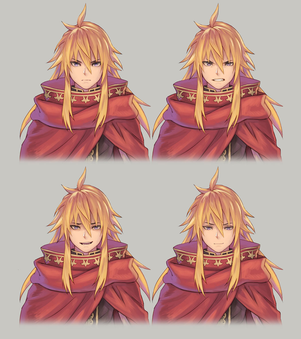 Crimson Wizard Expressions Art from Trials of Mana (Remake)