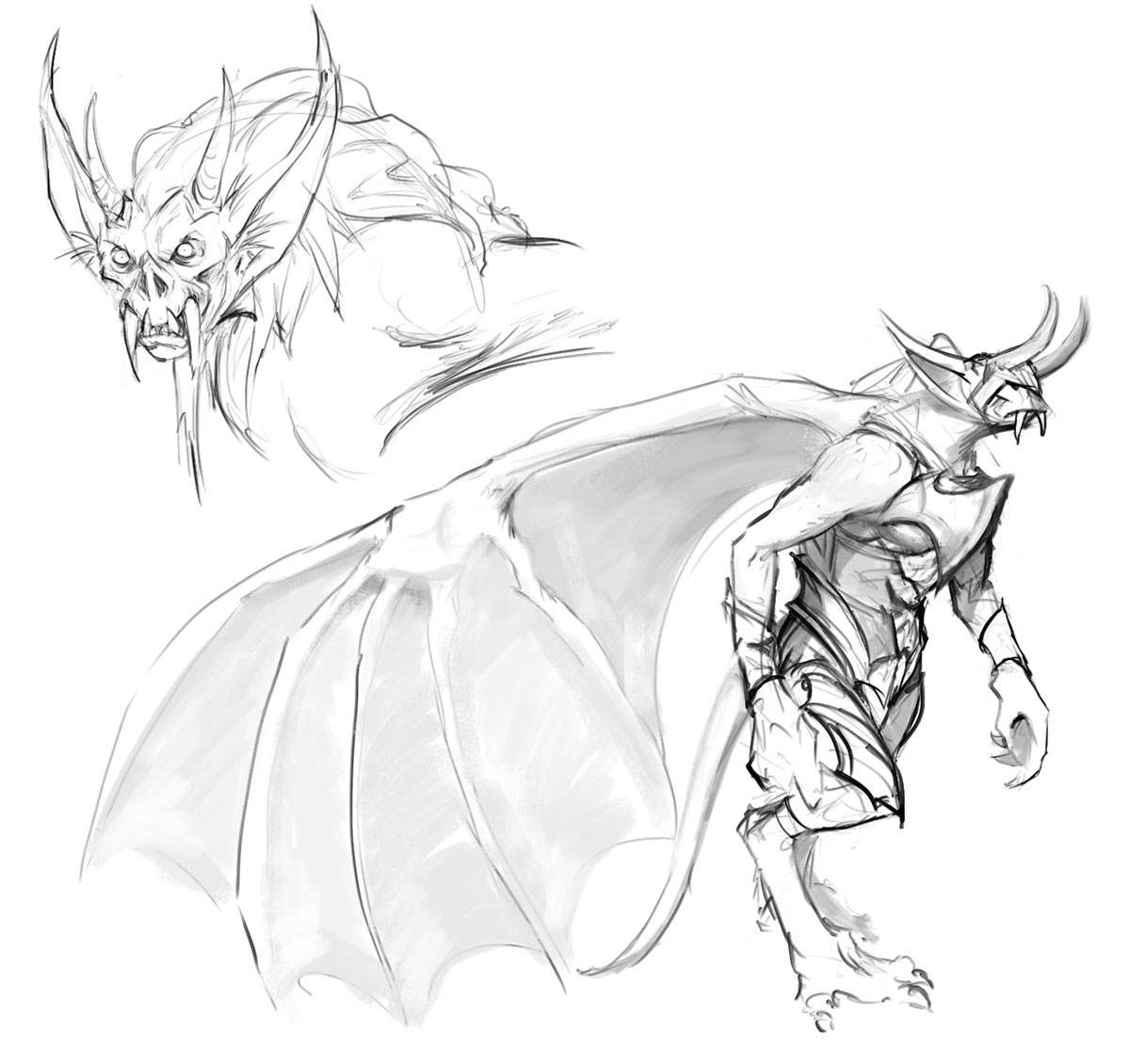 Gargoyle Sketch from World of Warcraft: Shadowlands