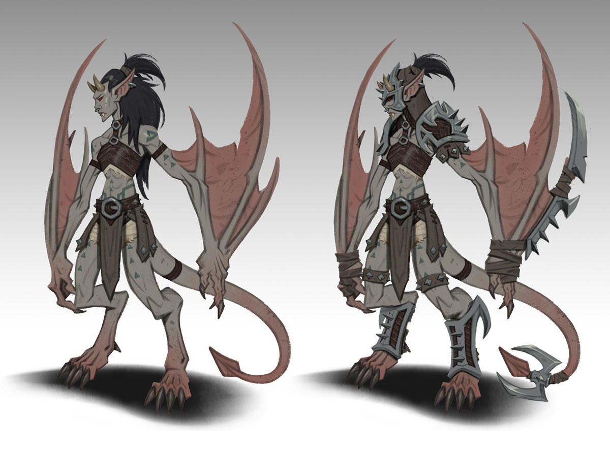 Revendreth Gargoyle Female Art from World of Warcraft: Shadowlands
