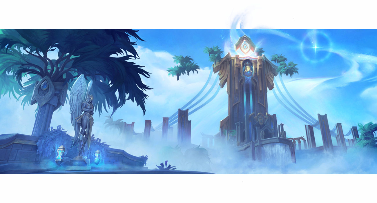 Spires of Ascension Loading Screen Art from World of Warcraft: Shadowlands