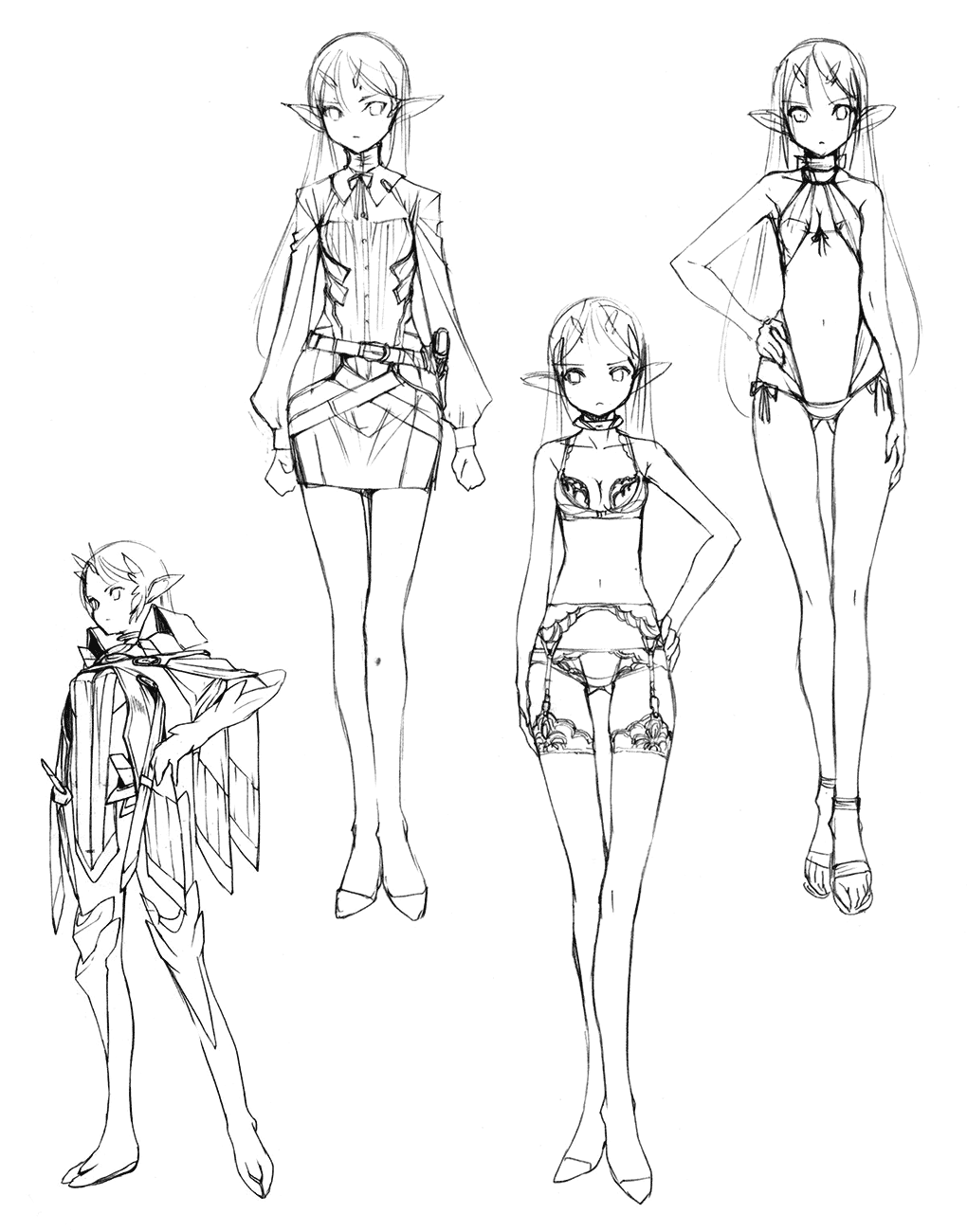 Elma Costume Designs Art from Xenoblade Chronicles X