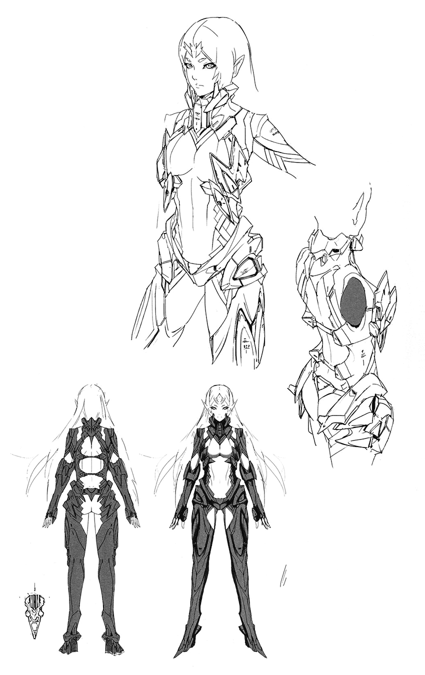 Elma Suit Sketches from Xenoblade Chronicles X