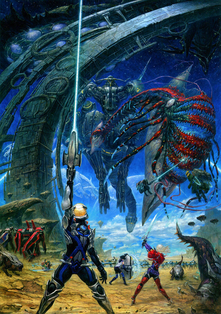 Player Fighting Enemies Art from Xenoblade Chronicles X