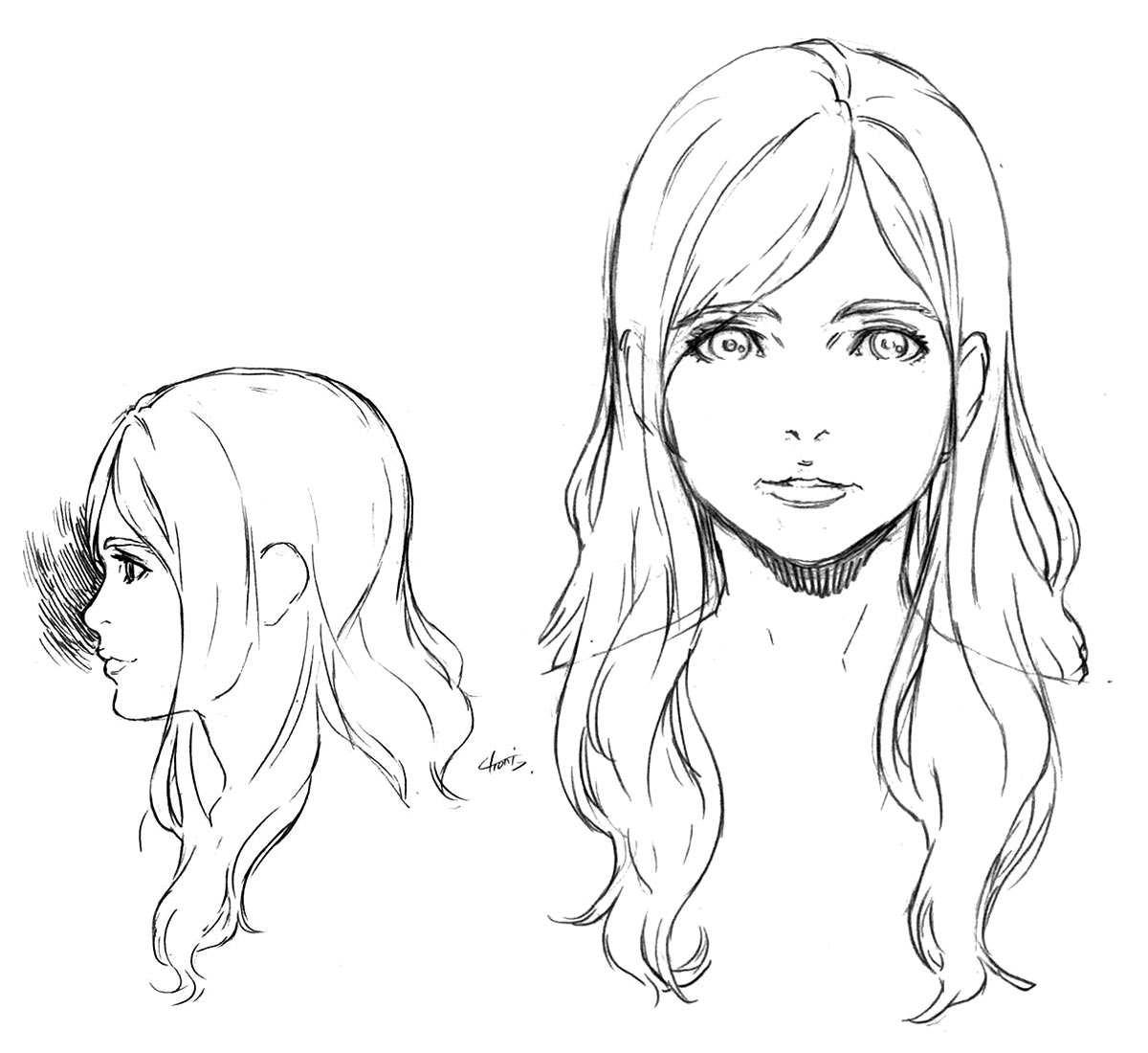 Reina Sakuraba Sketches from Xenoblade Chronicles X