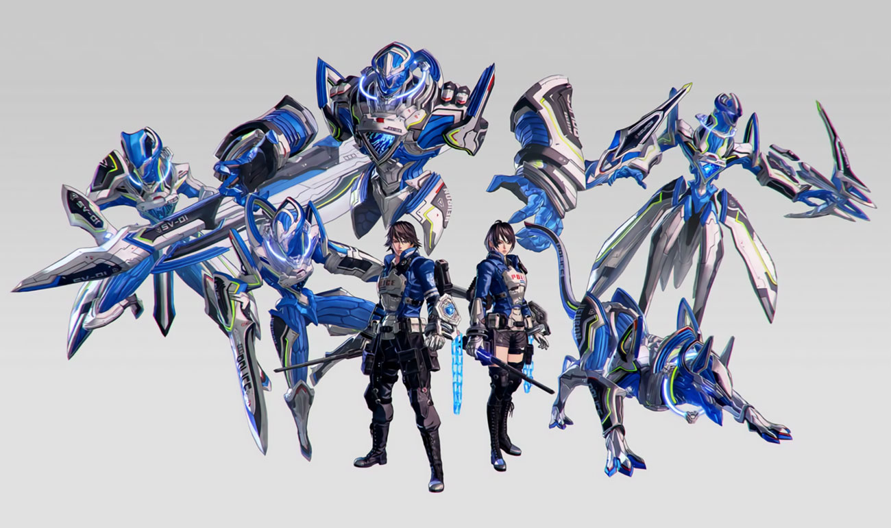 Player Characters and Legions Art from Astral Chain