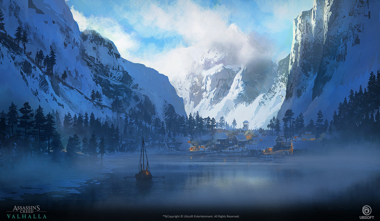 Norway Village Reveal Art from Assassin's Creed Valhalla