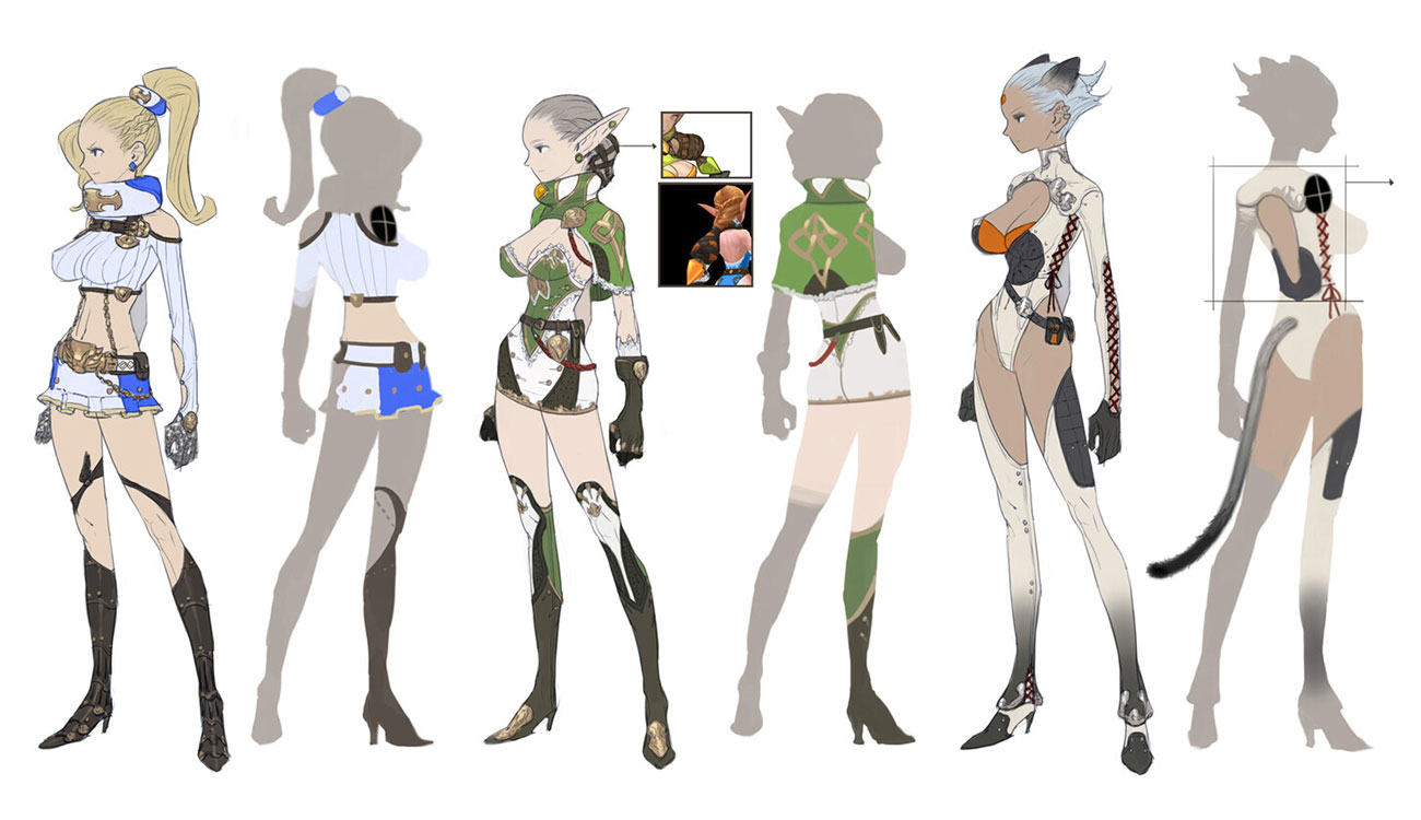 Demigod, Elf, and Ahman Art from Ark Sphere