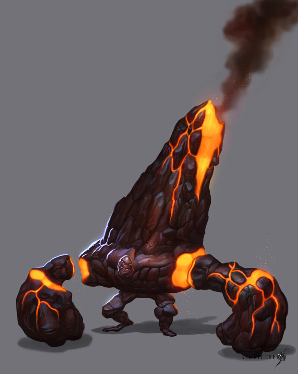 Inferno Golem Monster Art from Ark Sphere