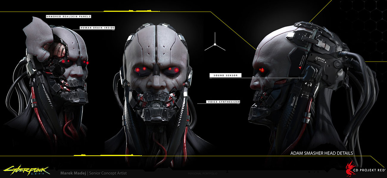 Adam Smasher Head Art from Cyberpunk 2077