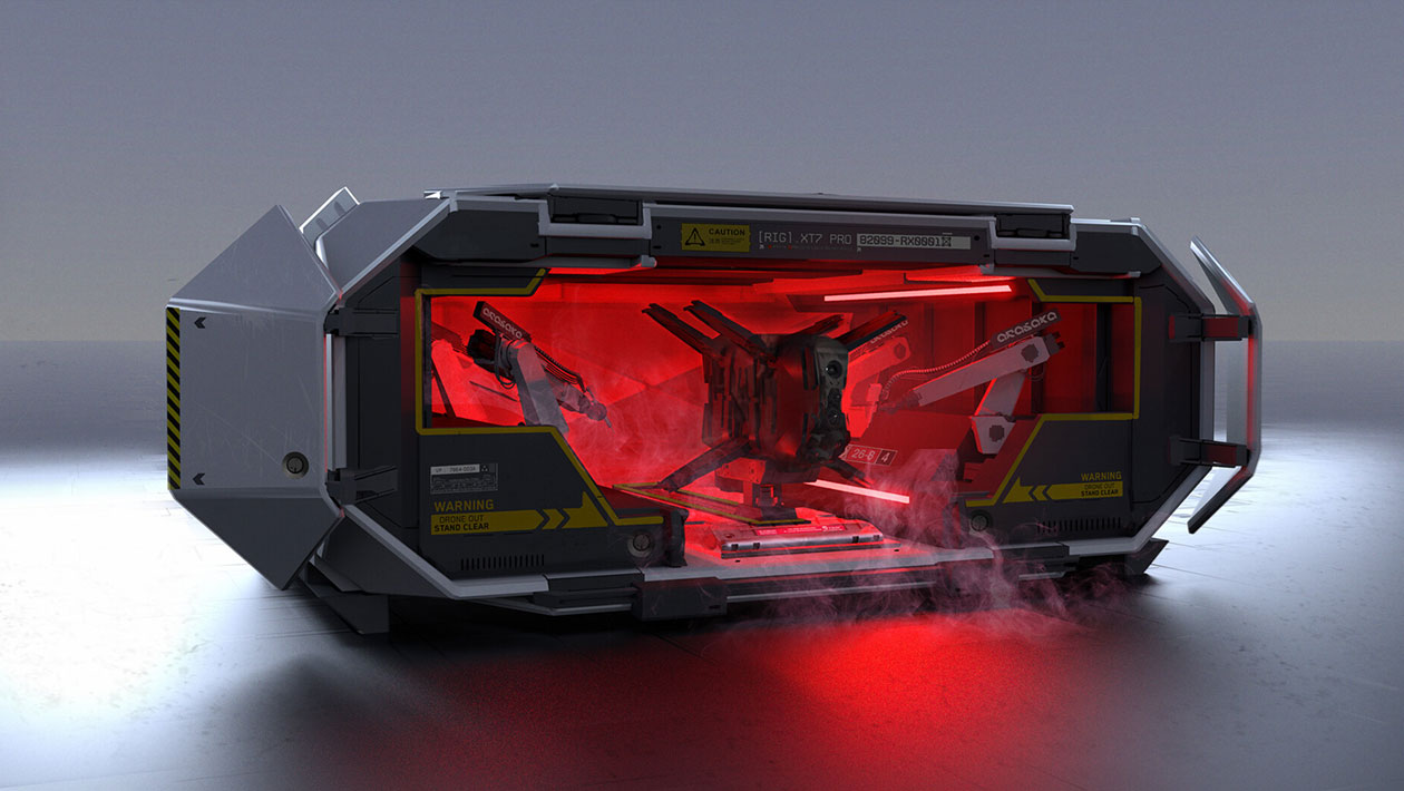 Arasaka Drone Printer Art from Cyberpunk 2077