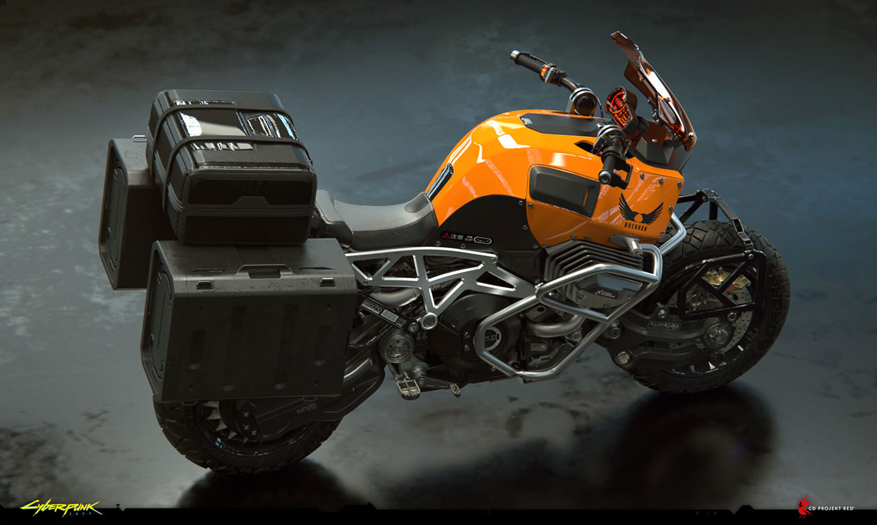 Brennan Motorcycle Overhead View Art from Cyberpunk 2077