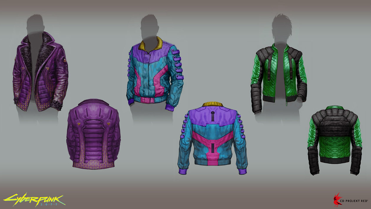 Crowd Jackets Art from Cyberpunk 2077