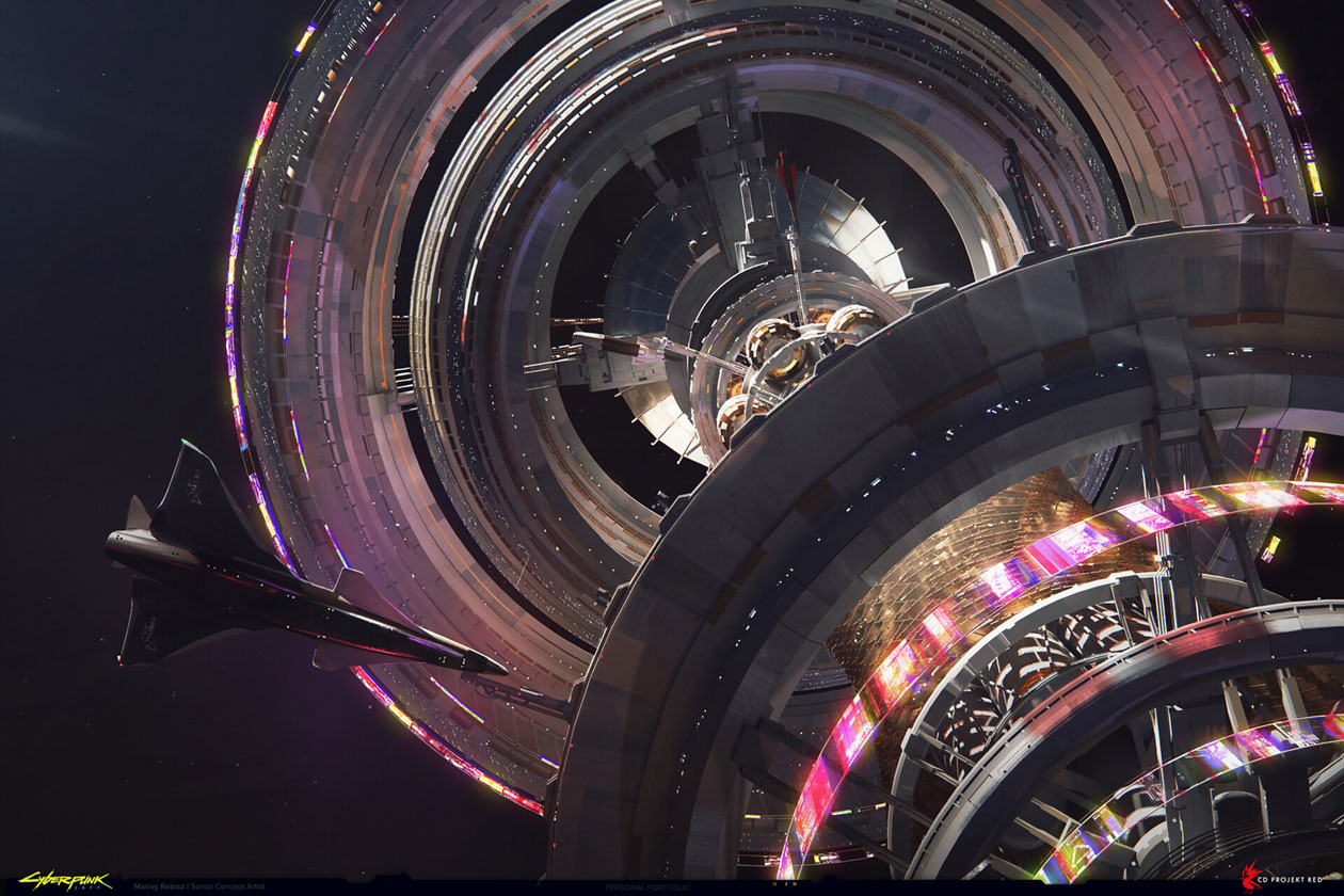 Crystal Palace Ship Dock Art from Cyberpunk 2077