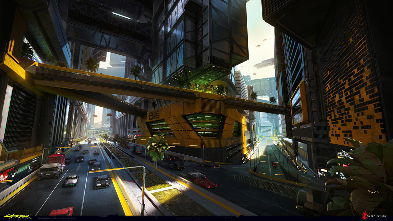 Downtown District Streets Art from Cyberpunk 2077