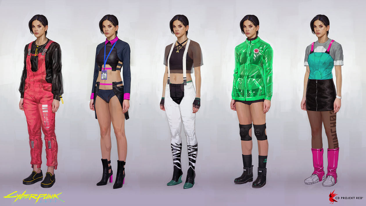 Female Crowd Clothing Art from Cyberpunk 2077