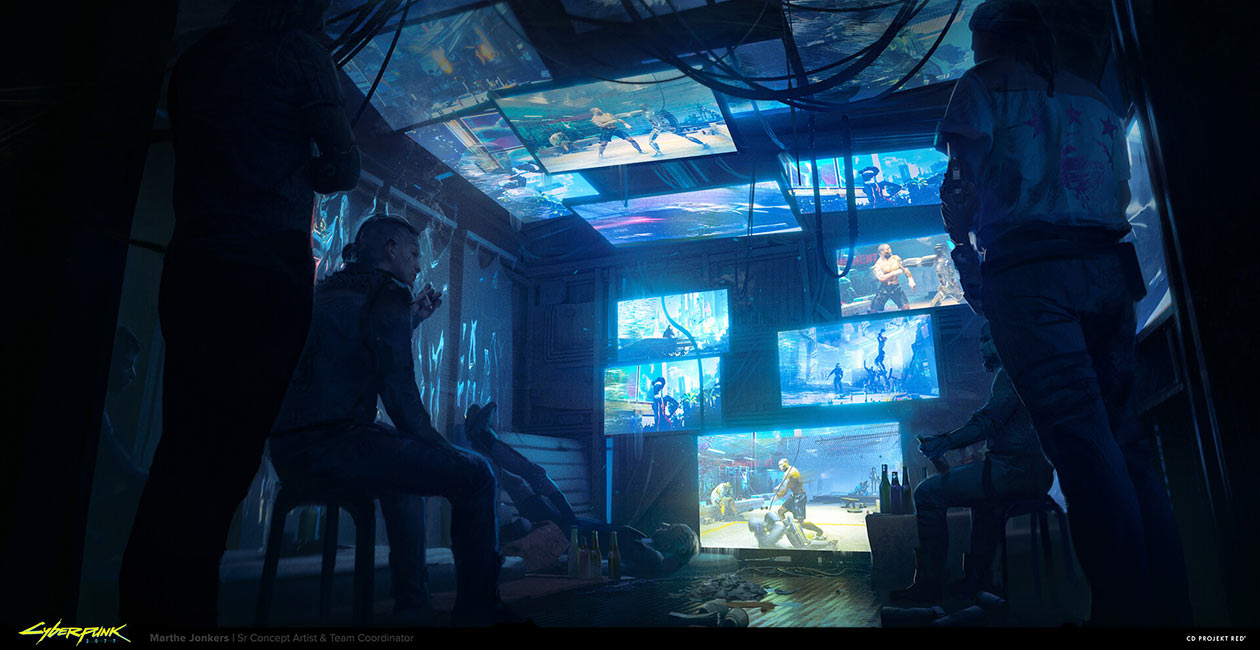 Kabuki Entertainment Room Art from Cyberpunk 2077