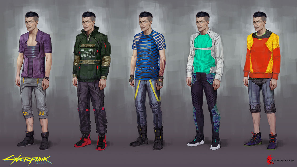 Male Crowd Clothing Art from Cyberpunk 2077