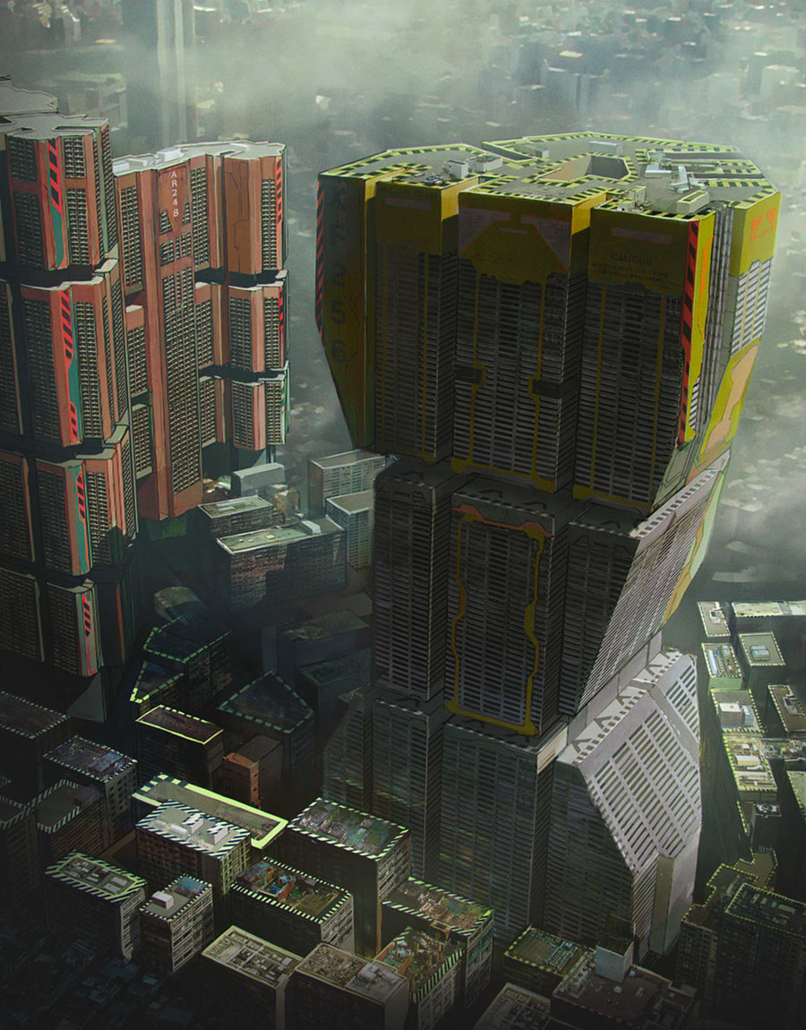 Mega Buildings Art from Cyberpunk 2077