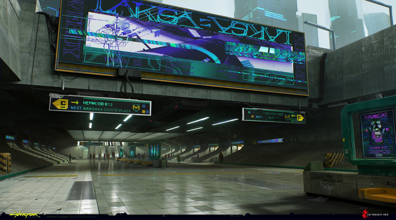Metro Station Art from Cyberpunk 2077