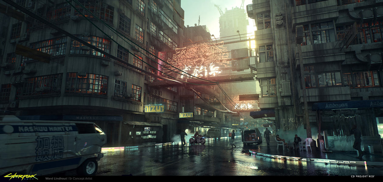 Morning in Kabuki Art from Cyberpunk 2077