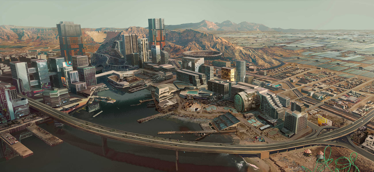 Pacifica District Art from Cyberpunk 2077