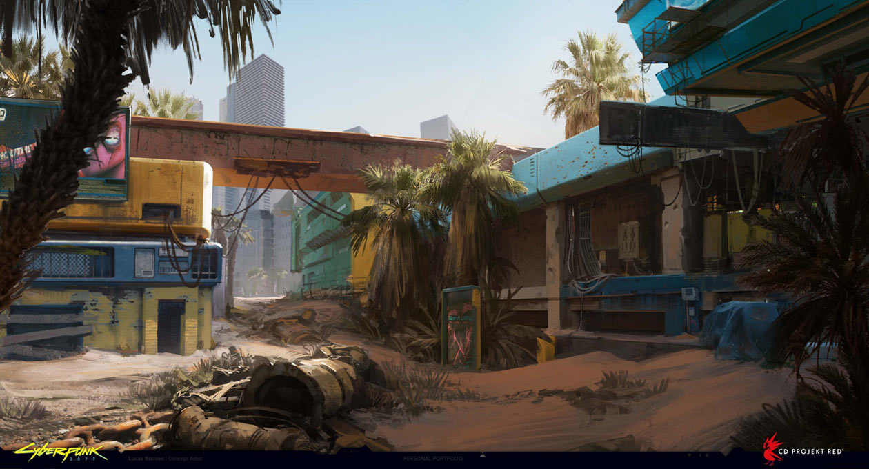 Pacifica Outskirts Art from Cyberpunk 2077
