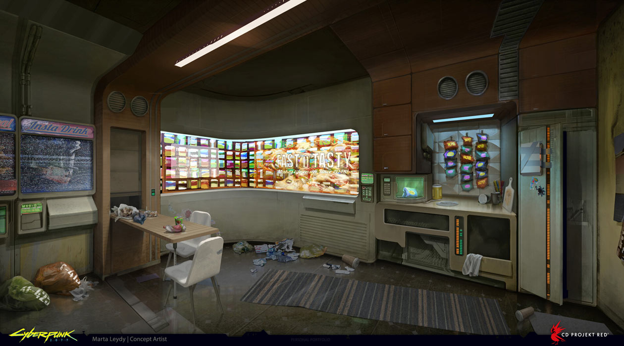 Poor Apartment Kitchen Art from Cyberpunk 2077