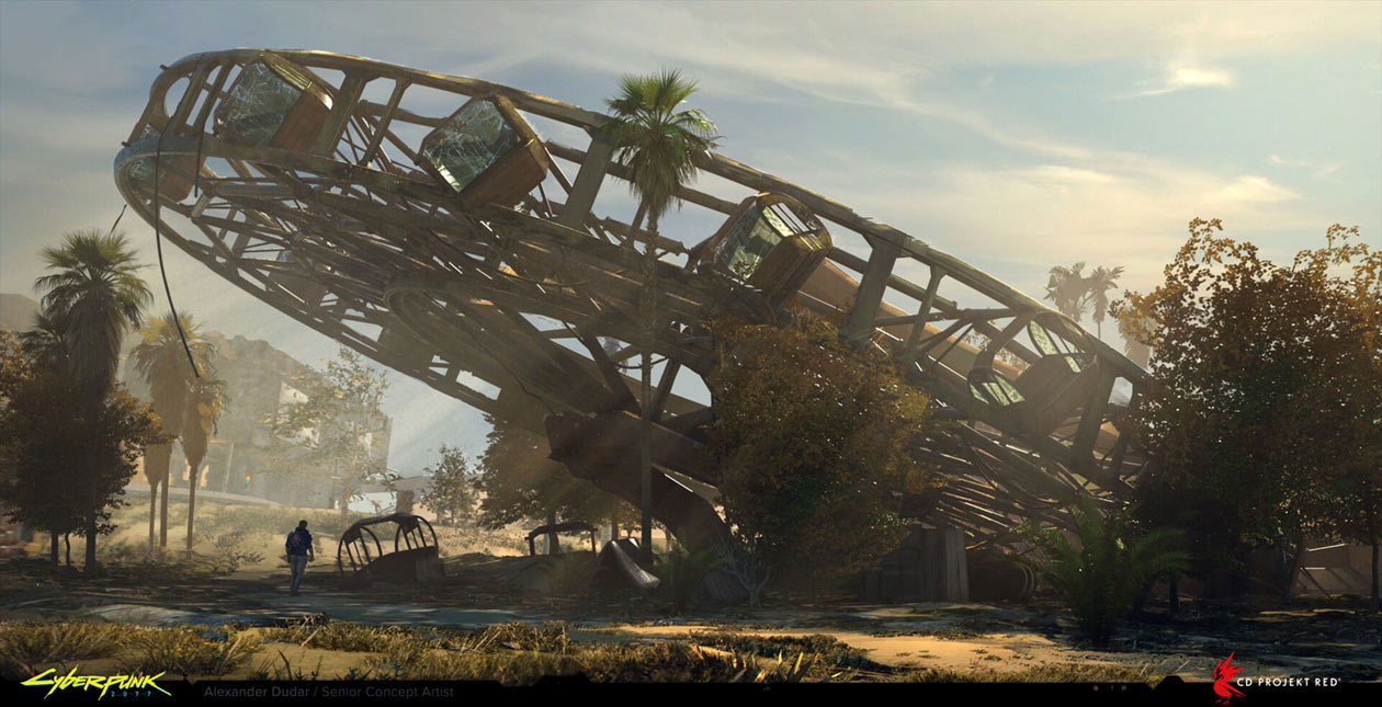 Rancho Coronado Ferris Wheel Art from Cyberpunk 2077
