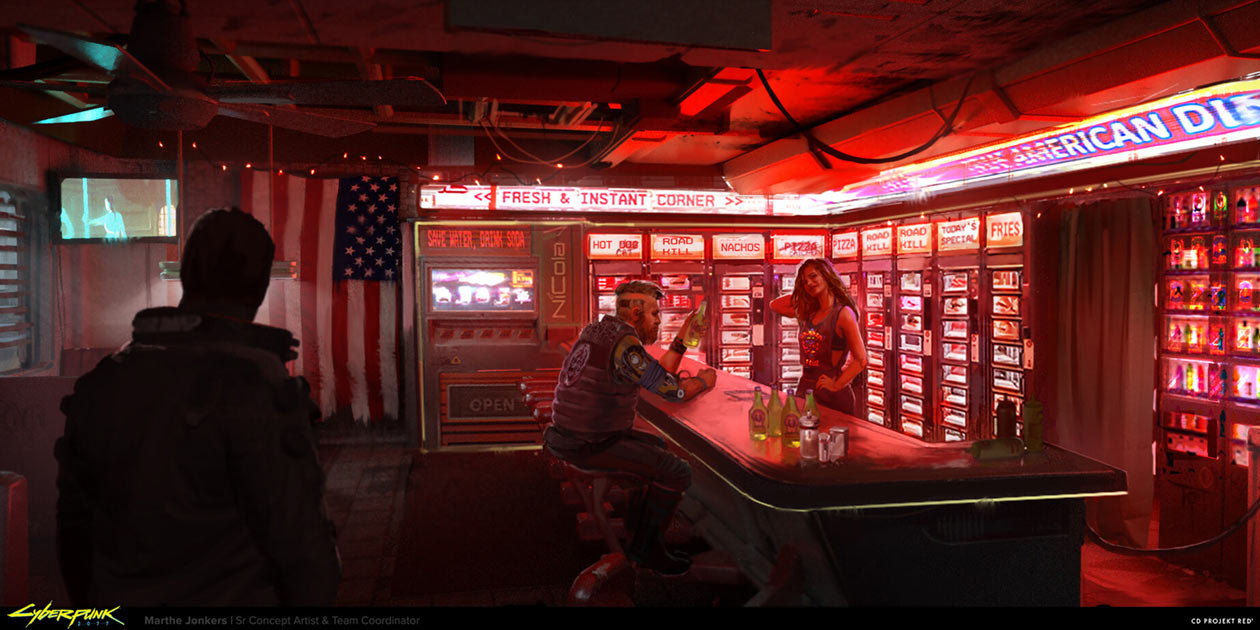 Roadhouse Diner Art from Cyberpunk 2077