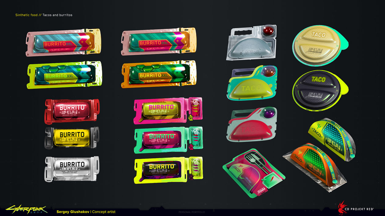 Tacos and Burritos Art from Cyberpunk 2077