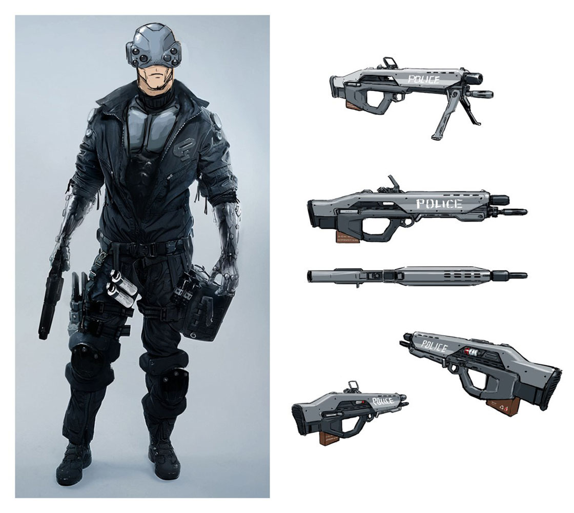 Teaser Trailer Police Officer Art from Cyberpunk 2077
