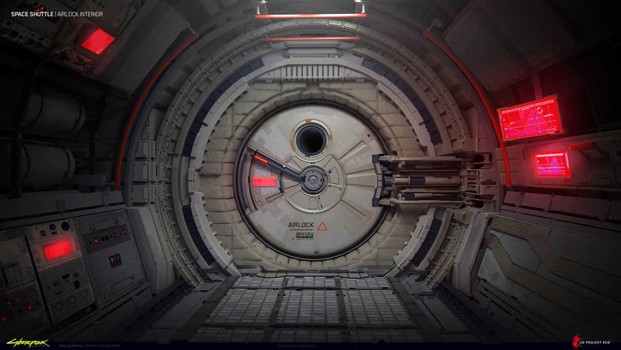V's Space Shuttle Airlock Art from Cyberpunk 2077