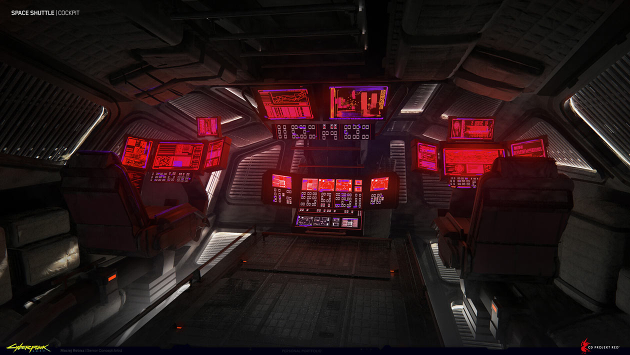 V's Space Shuttle Cockpit Art from Cyberpunk 2077