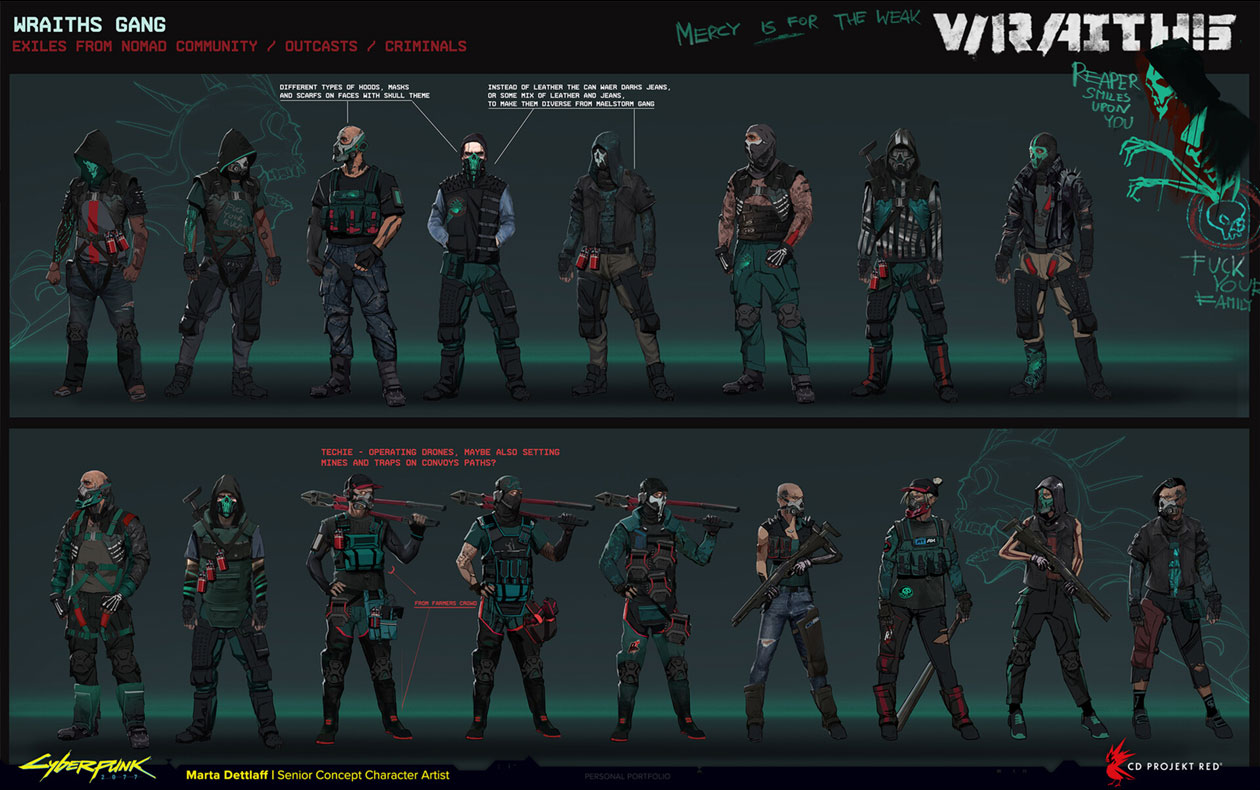 Wraiths Gang Art from Cyberpunk 2077