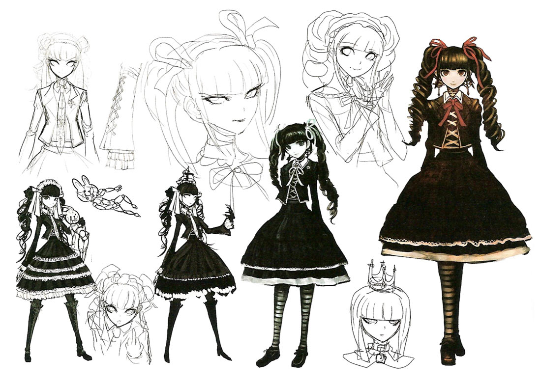 Celestia Ludenberg Early Concept Art from Danganronpa: Trigger Happy Havoc