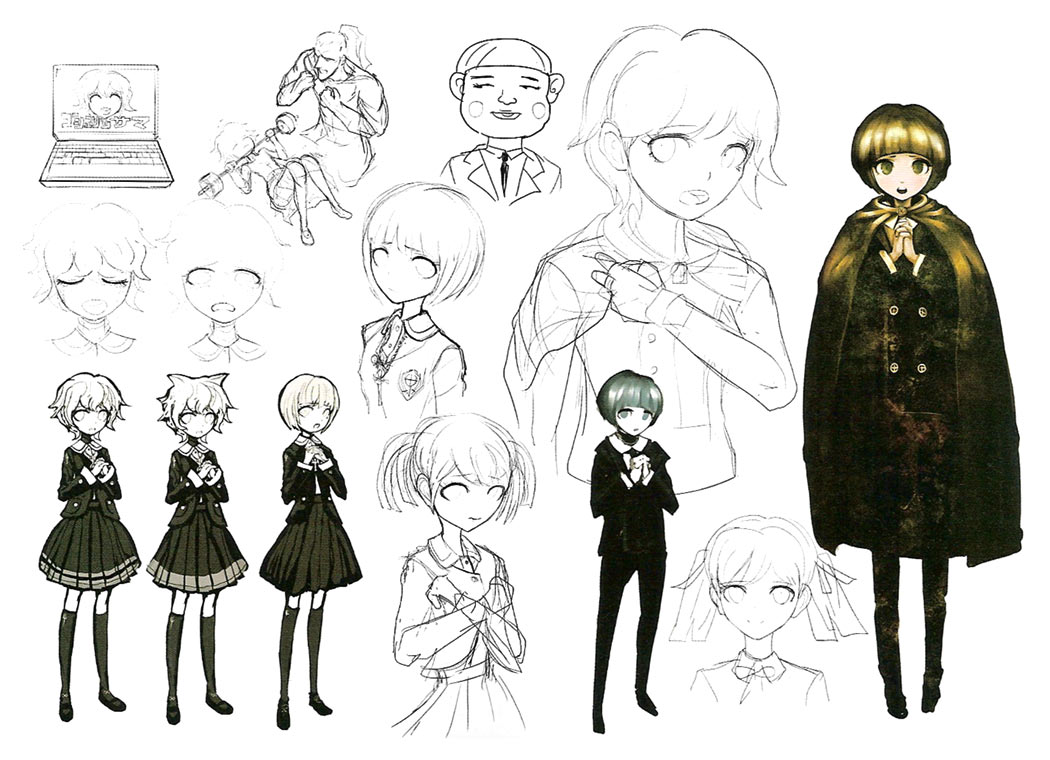 Chihiro Fujisaki Early Concept Art from Danganronpa: Trigger Happy Havoc