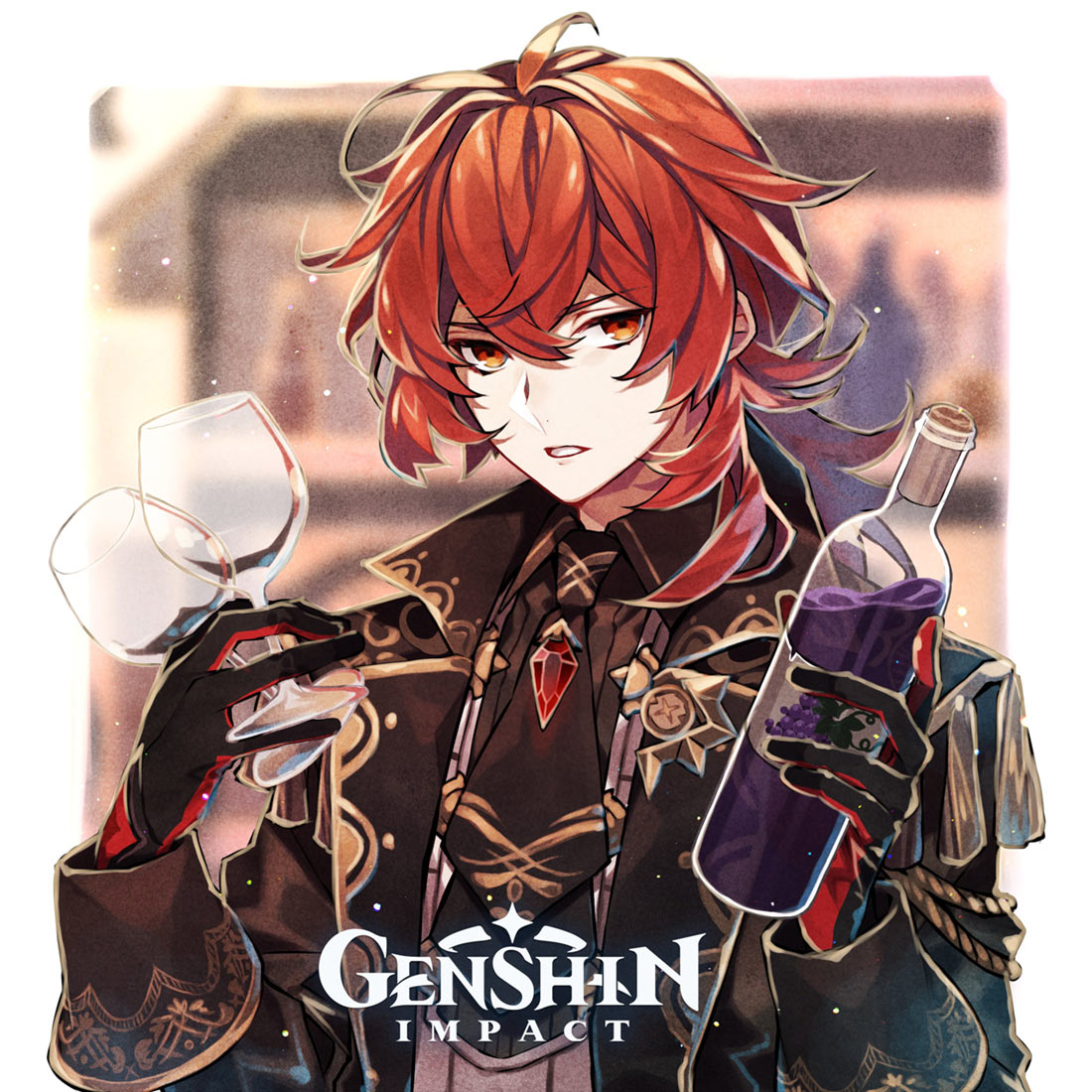 Diluc Birthday 2021 Art from Genshin Impact