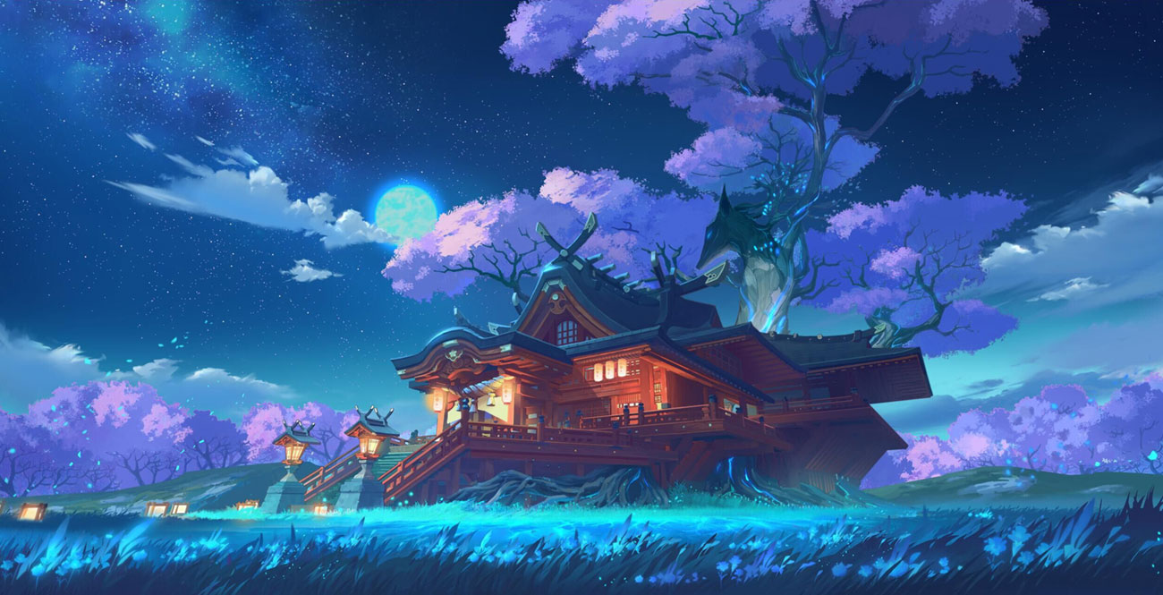 Grand Narukami Shrine Art from Genshin Impact