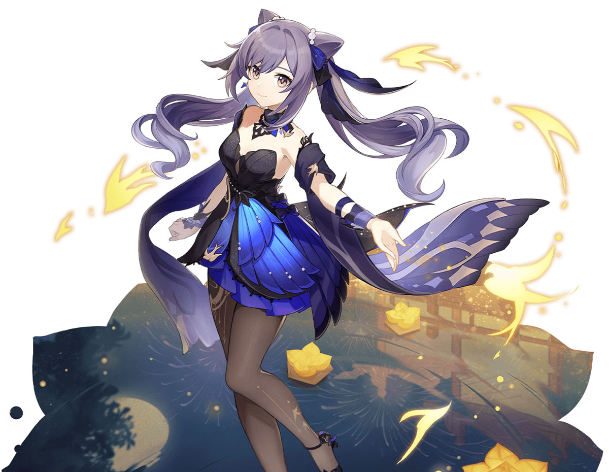 Keqing Opulent Splendor Outfit Art from Genshin Impact
