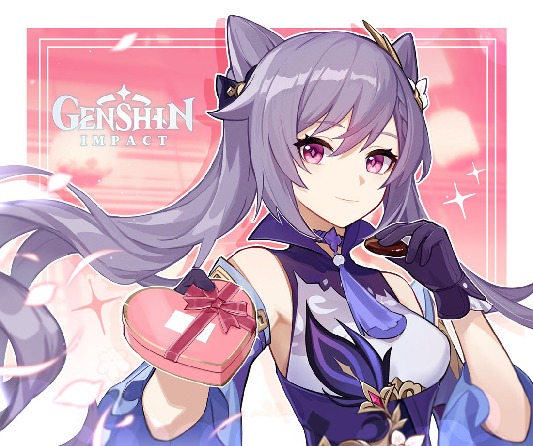 Keqing Valentine's Day 2021 Art from Genshin Impact