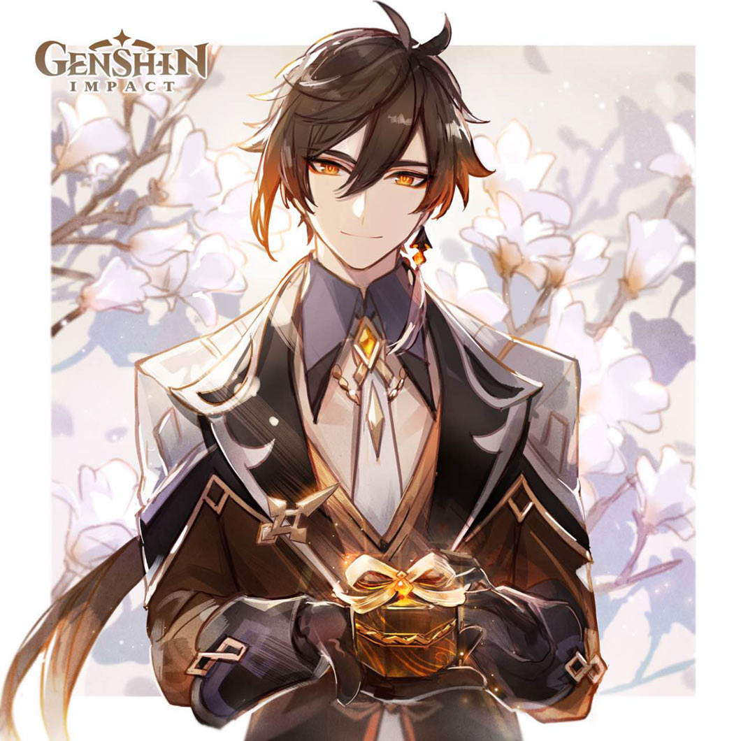 Zhongli White Day 2021 Art from Genshin Impact