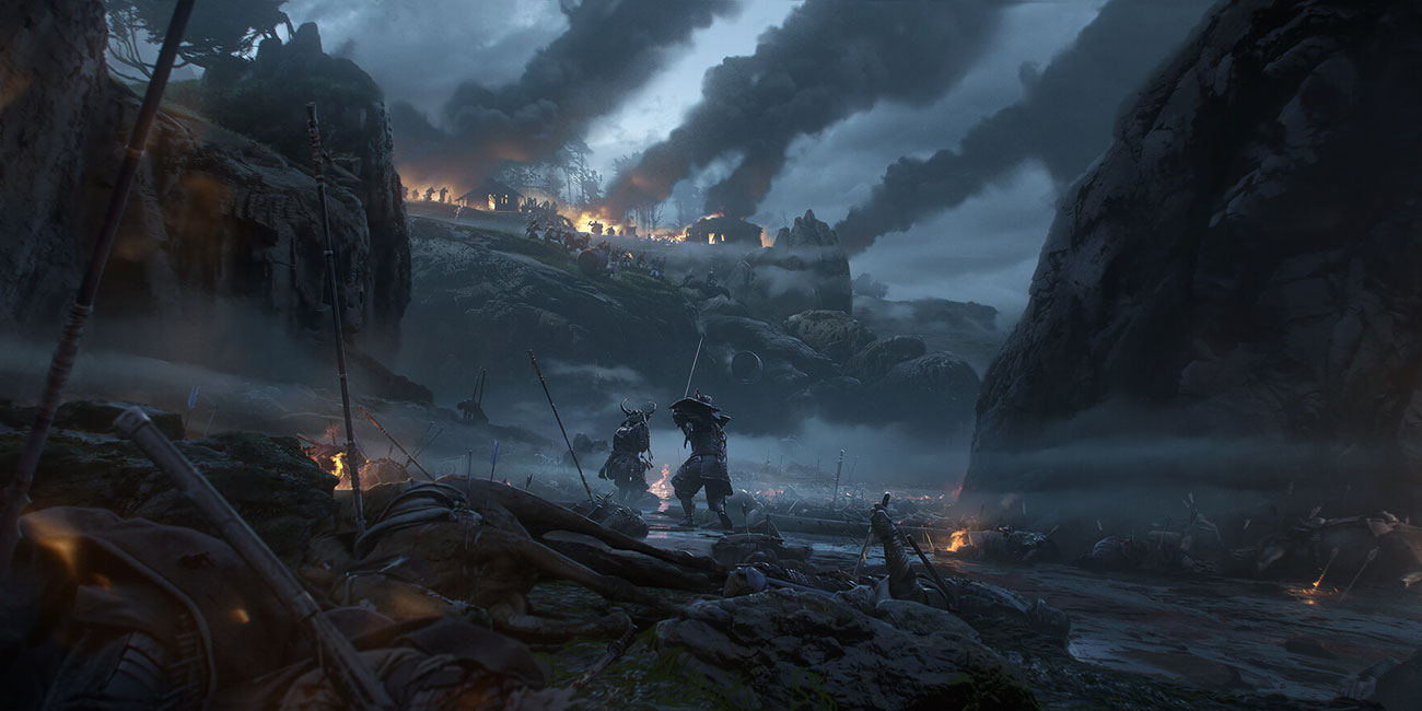 Battle Aftermath Concept Art from Ghost of Tsushima