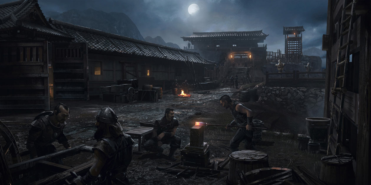 Castle Kaneda Concept Art from Ghost of Tsushima