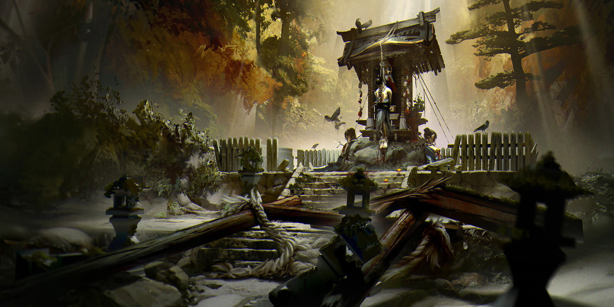 Desecrated Shrine Concept Art from Ghost of Tsushima