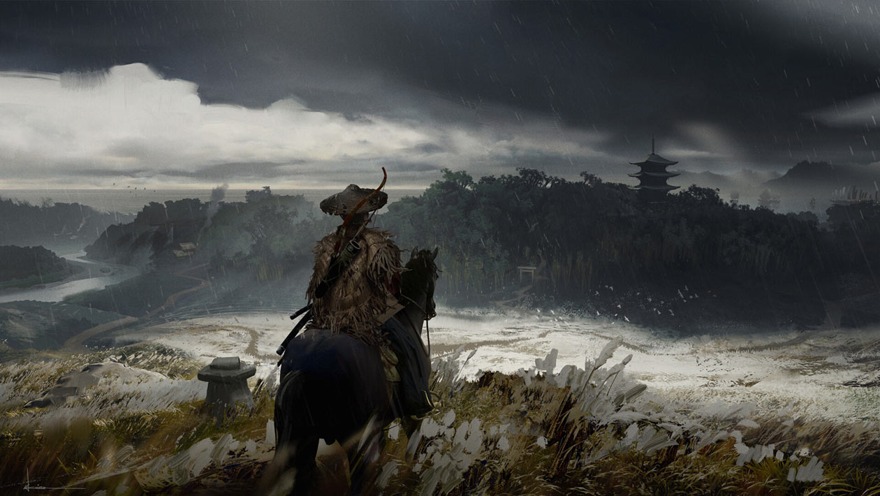 E3 Demo Pampas Fields Overlook Concept Art from Ghost of Tsushima