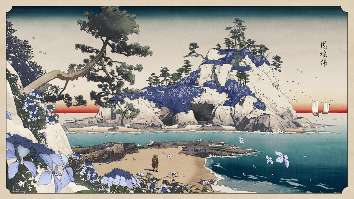 Legend of the Demon Killing Bow Woodblock Art from Ghost of Tsushima
